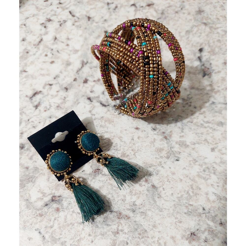 Boho Earrings Bracelet Jewelry